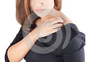 Woman scratching herself