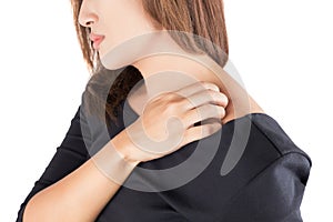 Woman scratching herself