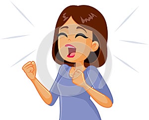 Woman Screaming in Desperation Vector Illustration