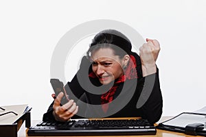 Woman Screaming at Phone