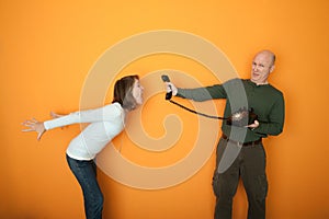 Woman Screaming On Telephone Conversation