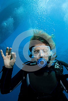 Woman scuba diver