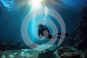 Woman scuba diving