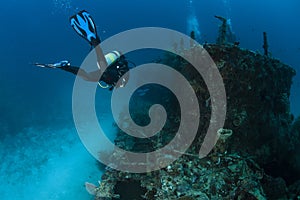 Woman scubadiving