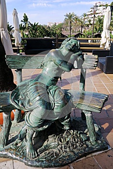 Woman sculpture in Marbella, Puerto Banus, Spain