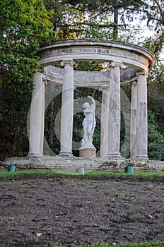 Woman sculpture named Susanna al bany at the Joan Maragall gardens in Barcelona, Spain