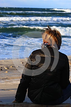 Woman and sea