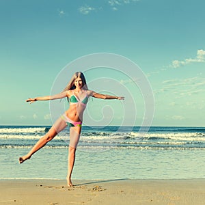 Woman at sea beach