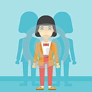 Woman searching for job vector illustration.