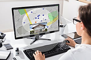 Woman Searching For Real Estate Online