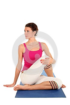 Woman Seated in Yoga Pose