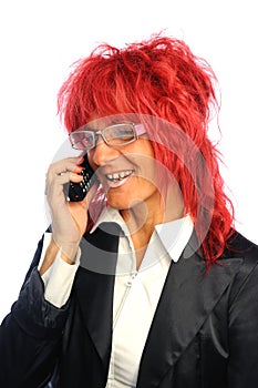 Woman secretary with red hair