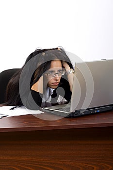 Woman Seeing Something Shocking on Her Computer