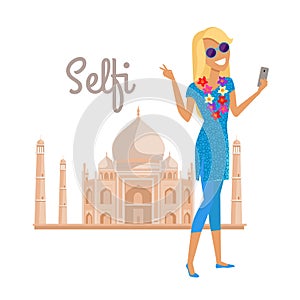 Woman Selfie on Summer Vacation in India