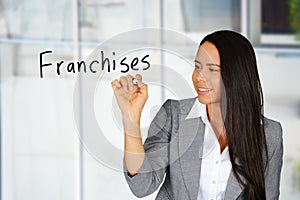 Woman Selling Franchises