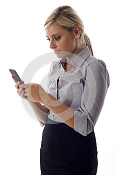 Woman sending SMS