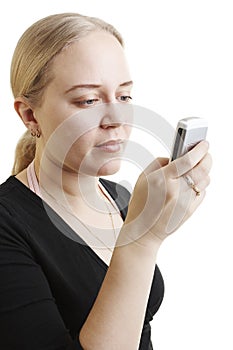 Woman sending a text message