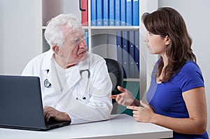 Woman and senior physician