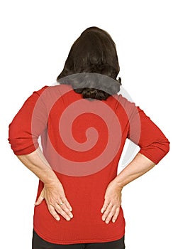 Woman With Severe Back Pain Isolated
