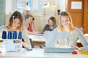 Woman on sewing class