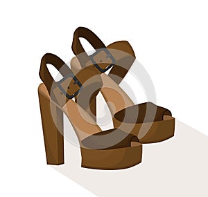 Woman High heels shoes Vector detailed illustration