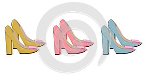 Woman red High heels shoes Vector detailed illustration