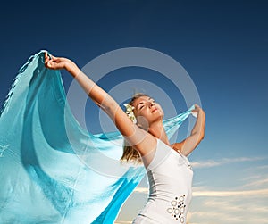 Woman with a shawl photo