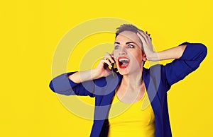 Woman shocked Talking On Cellphone