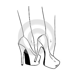 Woman shoes with high heels. Fashion illustration