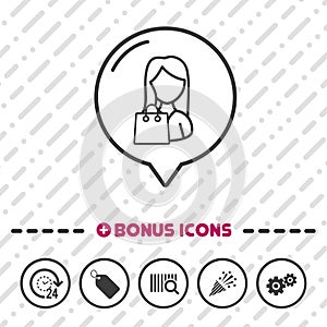 Woman with Shopping bag icon thin line Bonus Icons