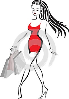 Woman with shopping bags