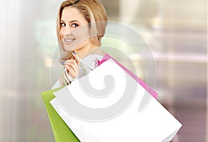 Woman with shopping bags