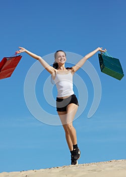 Woman with shopping bags