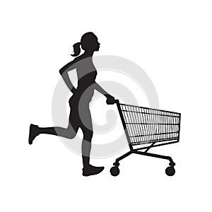 Woman with shopping cart