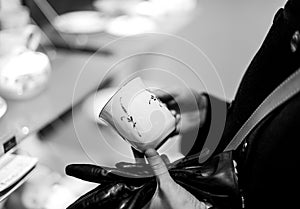 Woman shopping inside cermaic porcelain gifts