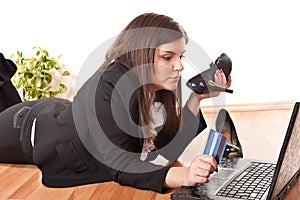 Woman shopping online