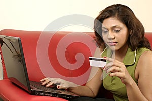 Woman Shopping online