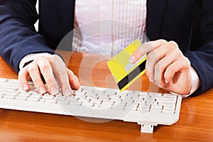 Woman shopping over internet,