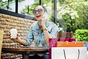 Woman Shopping Spending Customer Consumerism Concept