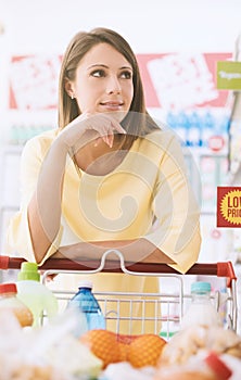 Woman shopping at the supermarket