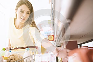 Woman shopping at the supermarket