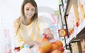 Woman shopping at the supermarket