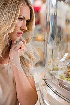 Woman shopping at the supermarket