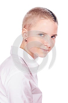 Woman with short hair photo