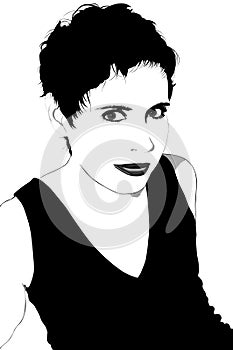 Woman with short hair: Vector