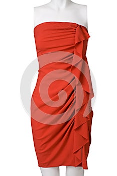 Woman short red dress