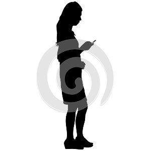 Woman in short skirt and phone photo