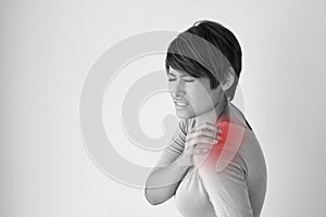 Woman with shoulder pain