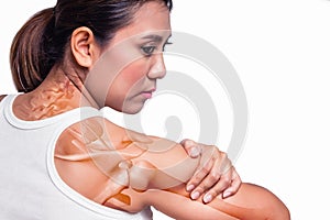 Woman with shoulder pain