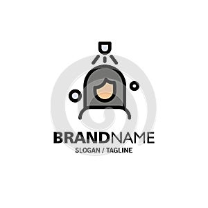 Woman, Shower, Wash, Cleaning Business Logo Template. Flat Color